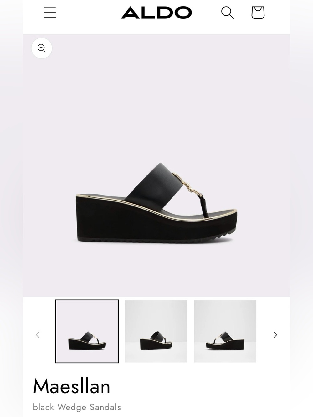 Black Wedge Thong Sandal